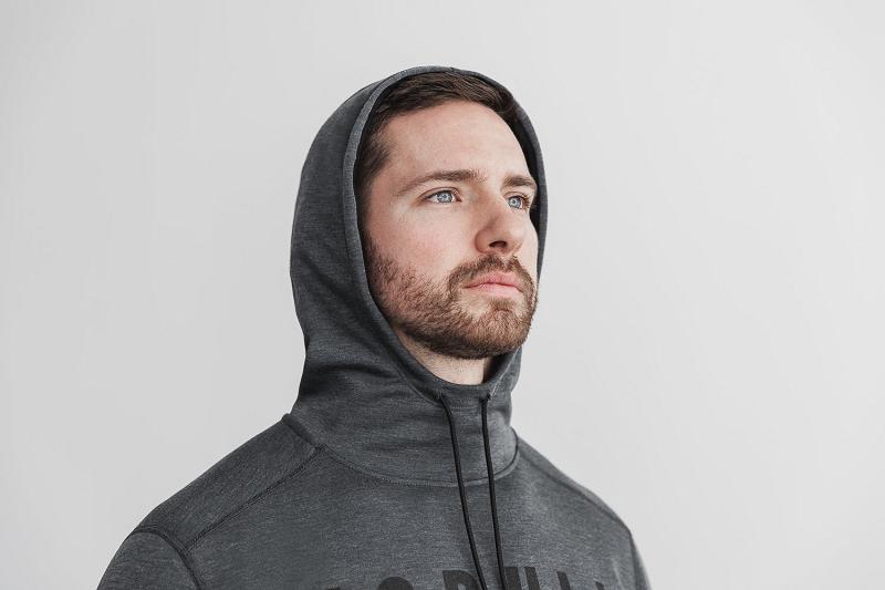 Dark / Grey Nobull Performance Zip-Up Men's Hoodie | CA E1555B